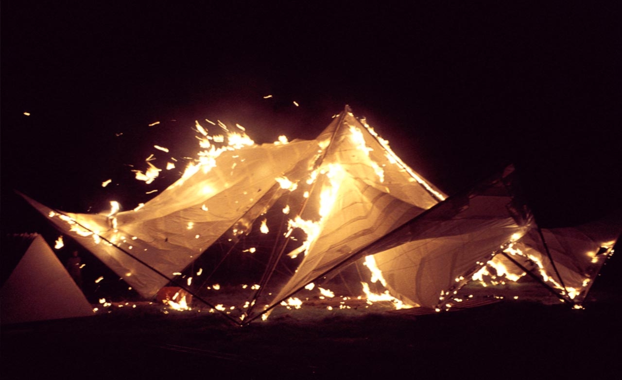 "Paraboloid Fiery End,” Warkworth, New Zealand, 1971. Contributed by Byron Kinnaird and Barnaby Bennett.