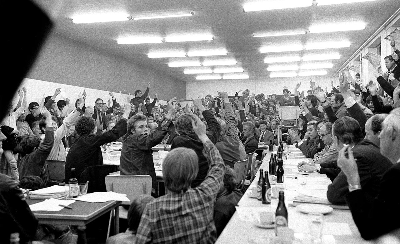 Public voting during the first days of the “democratization” at TU Delft, May 9 1969. Contributed by Rutger Huiberts.